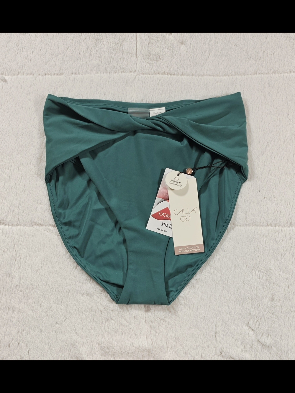 Calia Teal Fold-Over High-Rise Bikini Bottom(S1-07)